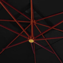 Walplus Hanging Garden Parasol With Wooden Pole 400X300 Cm Black - thumbnail 7