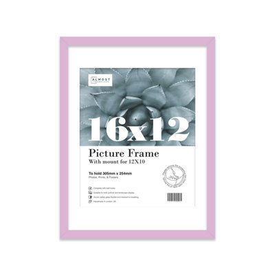 "16X12"" Lilac Frame With Mount For 12X10"" Pictures 20mm Slim Edge Portrait And Landscape Display With Wall Hooks" - image 1