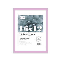 "16X12"" Lilac Frame With Mount For 12X10"" Pictures 20mm Slim Edge Portrait And Landscape Display With Wall Hooks" - thumbnail 1