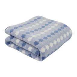 Living And Home 4 Pack Polyester Towel Set Blue Zigzag Wave Stripe Soft Absorbent Hanging Loop Bathroom Towel Kit - thumbnail 5