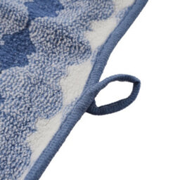 Living And Home 4 Pack Polyester Towel Set Blue Zigzag Wave Stripe Soft Absorbent Hanging Loop Bathroom Towel Kit - thumbnail 7