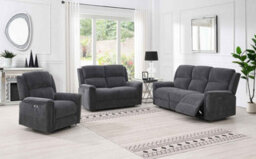 Erdington Power Recliner 2 Seater Sofa Dark Grey - thumbnail 2