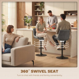 Wyld Haus Lokasa Set Of 2 Dark Grey Adjustable Retro Bar Stools With Swivel Seats - thumbnail 5