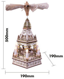 Netagon St Helens Home And Garden Battery Powered Wooden Christmas Pyramid With 6 Led Lights - thumbnail 2