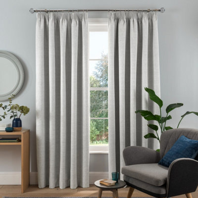 Smart Living Textured Rib Weave Pencil Pleat Blackout Curtains - 2 Panels - 66 X 54 Inch- Grey - image 1