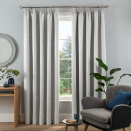 Smart Living Textured Rib Weave Pencil Pleat Blackout Curtains - 2 Panels - 66 X 54 Inch- Grey