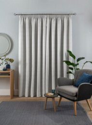 Smart Living Textured Rib Weave Pencil Pleat Blackout Curtains - 2 Panels - 66 X 54 Inch- Grey - thumbnail 2