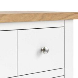 Farro White 4 Over 6 Chest Of Drawers Fully Assembled - Painted With Oak Top By Roseland Furniture - thumbnail 8