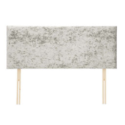 "Urban Textures Luxury 20"" High Crushed Velvet Fabric Upholstered Bed Headboard - Silver"