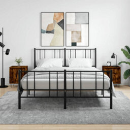 Vidaxl Bedside Cabinets 2 Pcs Smoked Oak 40X30X50 Cm Engineered Wood - thumbnail 1