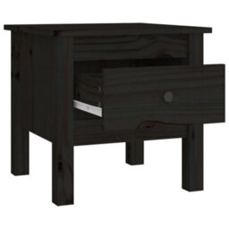 Berkfield Durable Side Tables 2 Pcs Black 40X40X39 Cm Solid Wood Pine - thumbnail 8