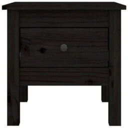 Berkfield Durable Side Tables 2 Pcs Black 40X40X39 Cm Solid Wood Pine - thumbnail 7