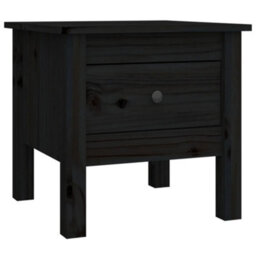 Berkfield Durable Side Tables 2 Pcs Black 40X40X39 Cm Solid Wood Pine - thumbnail 6