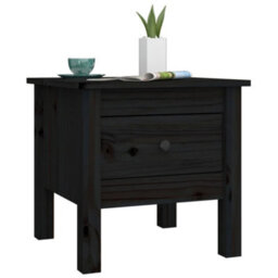 Berkfield Durable Side Tables 2 Pcs Black 40X40X39 Cm Solid Wood Pine - thumbnail 4