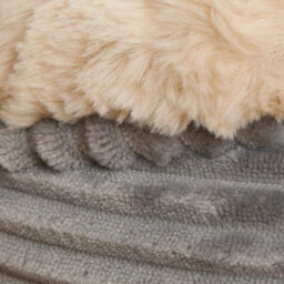 OHS Faux Fur Dog Bed Washable Plush Soft Fleece Ribbed Pet Basket Cushion Warm Cosy - thumbnail 6