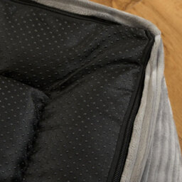 OHS Faux Fur Dog Bed Washable Plush Soft Fleece Ribbed Pet Basket Cushion Warm Cosy - thumbnail 8