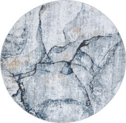 Livabliss Round Jolie-Abstract Grey Blue Ivory Brown Modern Marble Living Dining Bedroom Rug 160 X 160 Cm Easy Care, Non Shedding - thumbnail 1