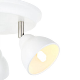 First Choice Lighting Set Of 2 Monaco - White & Brushed Chrome 3 Way Ceiling Spotlights - thumbnail 7