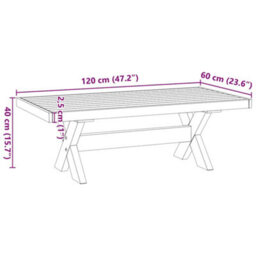 Berkfield Coffee Table Noain X-Shaped Legs 120X60X40 Cm Solid Wood Pine - thumbnail 9