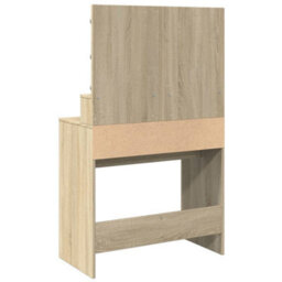 Berkfield Dressing Table With Led Sonoma Oak 80X41X134.5 Cm - thumbnail 7