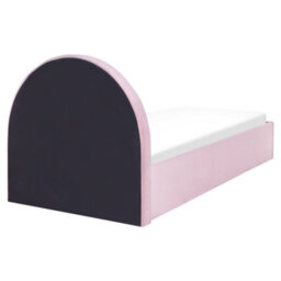Beliani Anet Ottoman Kids Bed With Half-Round Headboard (Eu Single), Velvet, 90X200 Cm, Pink - thumbnail 7