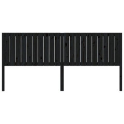 Berkfield Bed Headboard Black 205.5X4X100 Cm Solid Wood Pine - thumbnail 3
