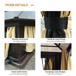 Outsunny 4 X 3.6M Hardtop Gazebo Canopy W/ Polycarbonate Roof & Aluminium Frame - thumbnail 5