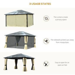 Outsunny 4 X 3.6M Hardtop Gazebo Canopy W/ Polycarbonate Roof & Aluminium Frame - thumbnail 7
