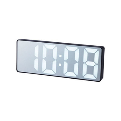 Bruno Ivory Led Mirror Clock With Alarm, Thermometer And Usb Charging (Navy) - image 1