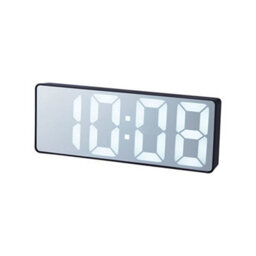 Bruno Ivory Led Mirror Clock With Alarm, Thermometer And Usb Charging (Navy) - thumbnail 1
