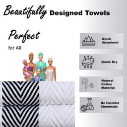 TheWhiteWater Limited 8 Pieces Towel Set With 4 Face Towel 2 Hand Towels And 2 Bath 100% Pure Natural Cotton Bale Set Of Towels - White (Zig Zag) - thumbnail 4