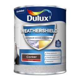Dulux Weathershield Conker Gloss Multi-Surface Exterior Metal & Wood Paint, 750Ml - thumbnail 2
