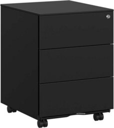 Songmics Office File Cabinet, Lockable And Pre-Assembled, 3 Drawers For Documents And Stationery, For Home Office Use, Black - thumbnail 6