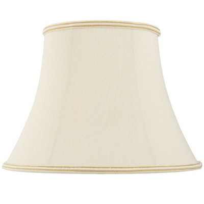 "16"" Bowed Oval Handmade Lamp Shade Cream Fabric Classic Table Light Bulb Cover" - image 1