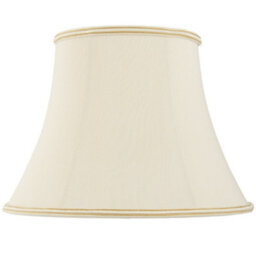 "16"" Bowed Oval Handmade Lamp Shade Cream Fabric Classic Table Light Bulb Cover"