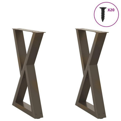 Berkfield Dining Table Legs 2 Pcs Natural Steel 60X(72-73.3) Cm Steel - image 1