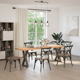 Berkfield Dining Table Legs 2 Pcs Natural Steel 60X(72-73.3) Cm Steel - thumbnail 3