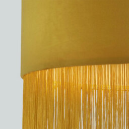 Lighting Collection Aberarth Mustard Velvet Fringe Shade - thumbnail 3