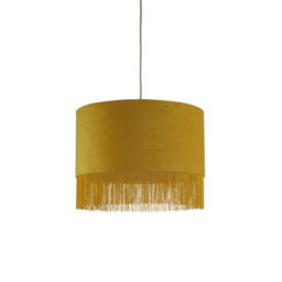 Lighting Collection Aberarth Mustard Velvet Fringe Shade - thumbnail 2