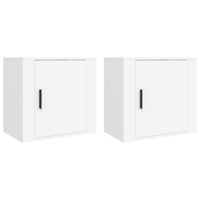 Berkfield Elegant Wall-Mounted Bedside Cabinets 2 Pcs White 50X30X47 Cm - image 1