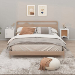 Berkfield Elegant Wall-Mounted Bedside Cabinets 2 Pcs White 50X30X47 Cm - thumbnail 2