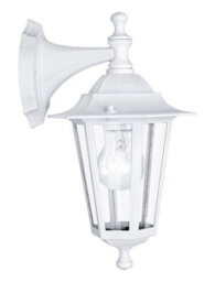 Stylish Ip44 Outdoor Wall Light In White Aluminium - 1 X 60W E27 Bulb Lantern For Porch