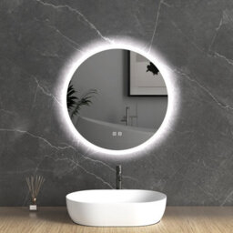 Durovin Bathrooms Wall Mounted Illuminated Led Bathroom Round Mirror Touch Sensitive Switch And Anti Fog 600 X 600mm - thumbnail 2