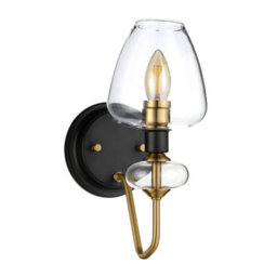 Luminosa Lighting Elstead Armand 1 Light Wall Light, Aged Brass, Glass Shade - thumbnail 2