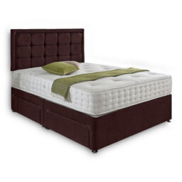 Dining Tables Dallas Matching Headboard Divan Set, 2 Drawer On Same Side With Sprung 1500 Comfort Mattress - Plush Velvet Mulburry - King - thumbnail 4