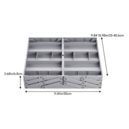 Thehotsale Expandable Adjustable 3-Tier Drawer Organiser With 5 Trays, Grey - thumbnail 8