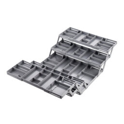 Thehotsale Expandable Adjustable 3-Tier Drawer Organiser With 5 Trays, Grey - thumbnail 3