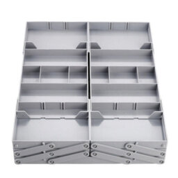 Thehotsale Expandable Adjustable 3-Tier Drawer Organiser With 5 Trays, Grey - thumbnail 4