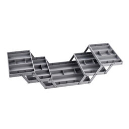 Thehotsale Expandable Adjustable 3-Tier Drawer Organiser With 5 Trays, Grey - thumbnail 2