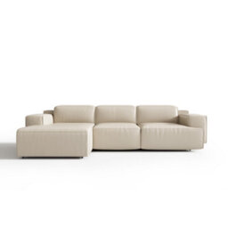 Valencia Valentina Leather Three Seats With Left Chaise Recliner Sofa Beige Nappa 11000 Leather Kiln Dried Wood - thumbnail 6
